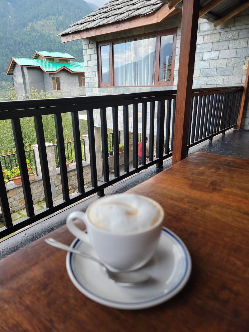 A peaceful café setting for reflection and writing.