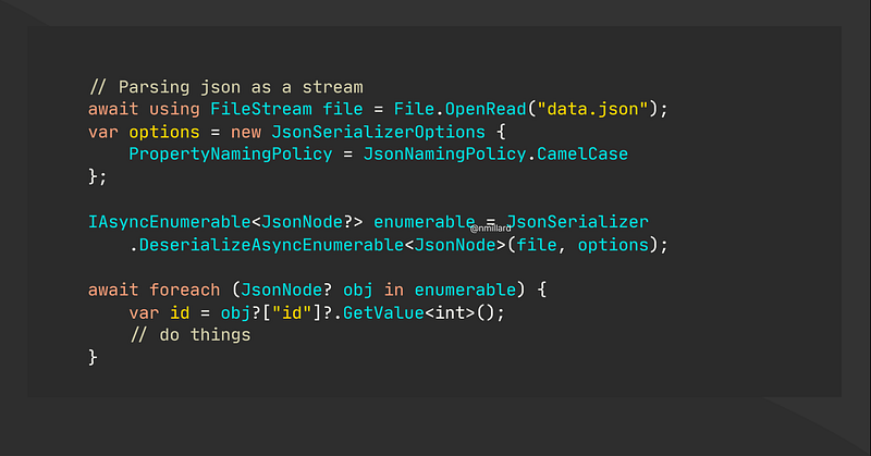 Sample JSON structure