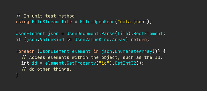 Async streaming example in JSON parsing