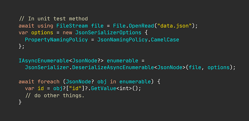 Example of using Newtonsoft for JSON parsing