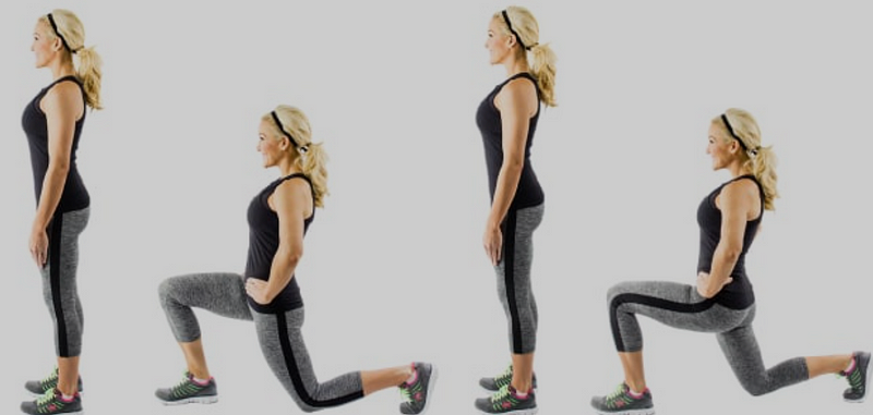 Reverse Walking Lunge Exercise Demonstration