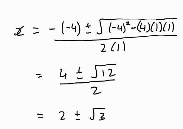 Quadratic formula solution