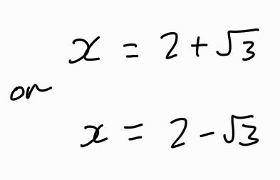 Result of the quadratic solution