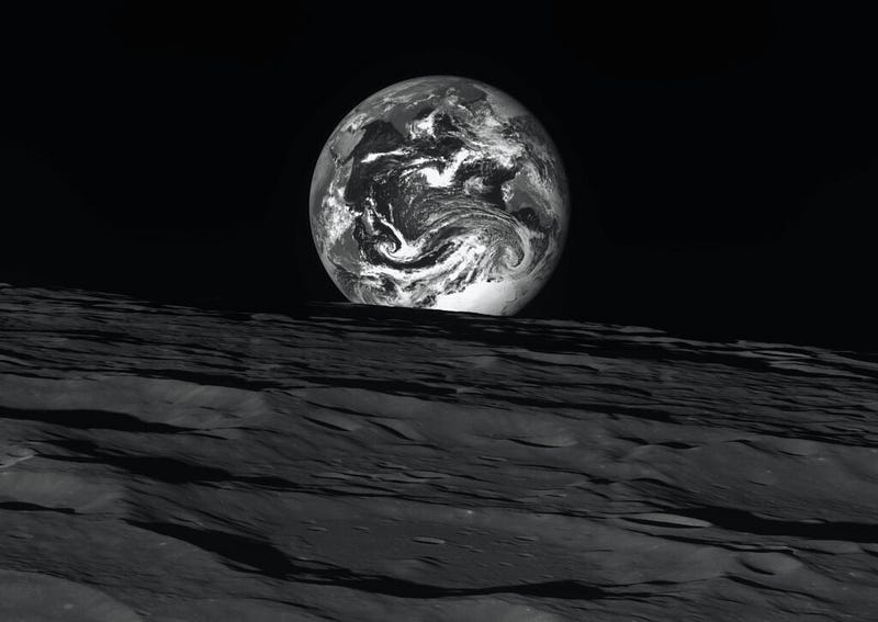 Earth viewed from the Moon in stunning detail