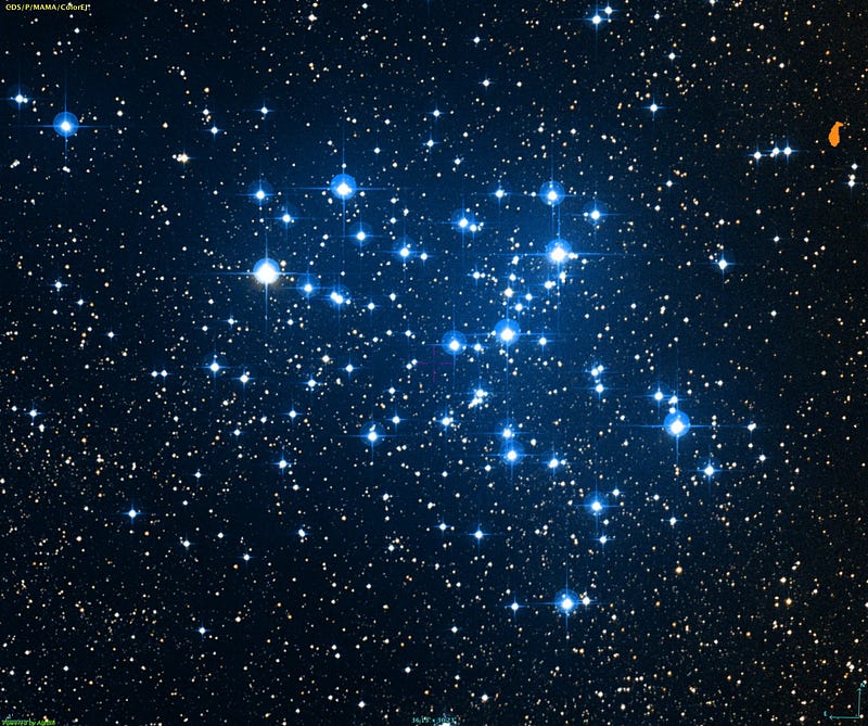 Historical image of the Butterfly Cluster from the Paris Observatory