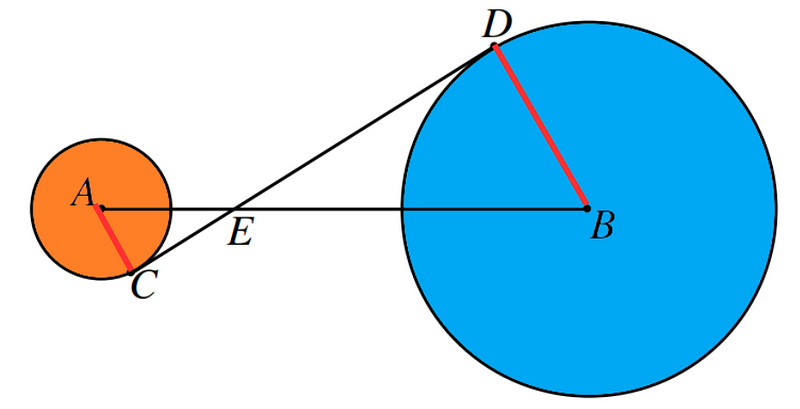 Connecting points A to C and B to D