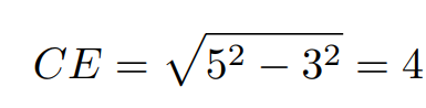 Using Pythagorean theorem in triangle ACE