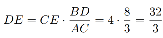 Values of the segments in the triangles