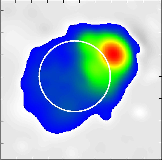 Radio wave image showcasing a solar eruption.