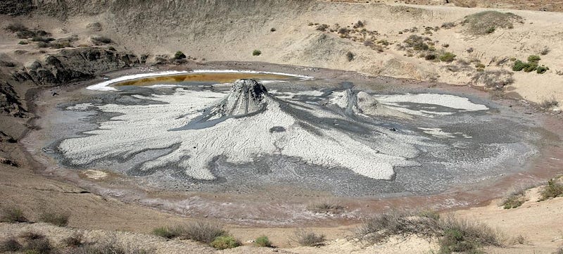 Mud volcano resembling Martian features