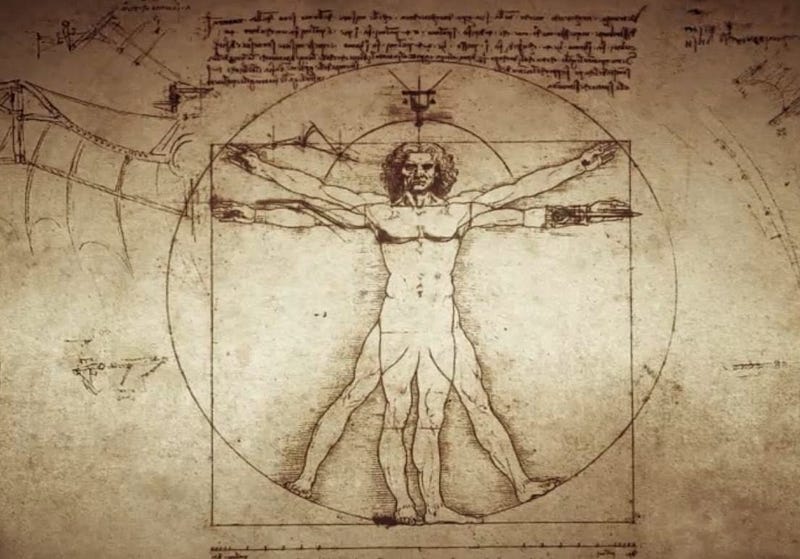 The Vitruvian Man by Leonardo Da Vinci, symbolizing the ideal balance of skills a product manager should possess.