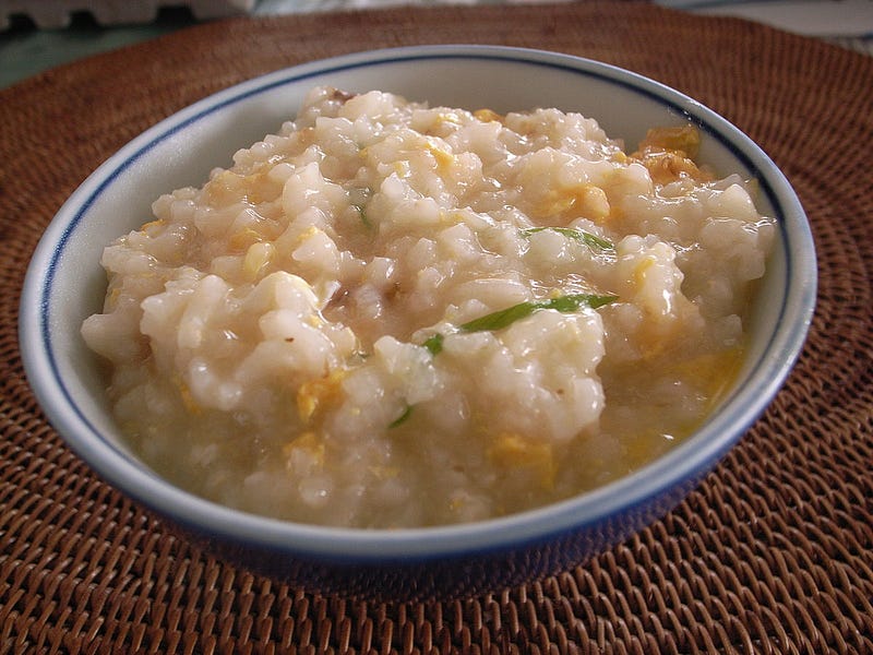 Creamy porridge ready to serve