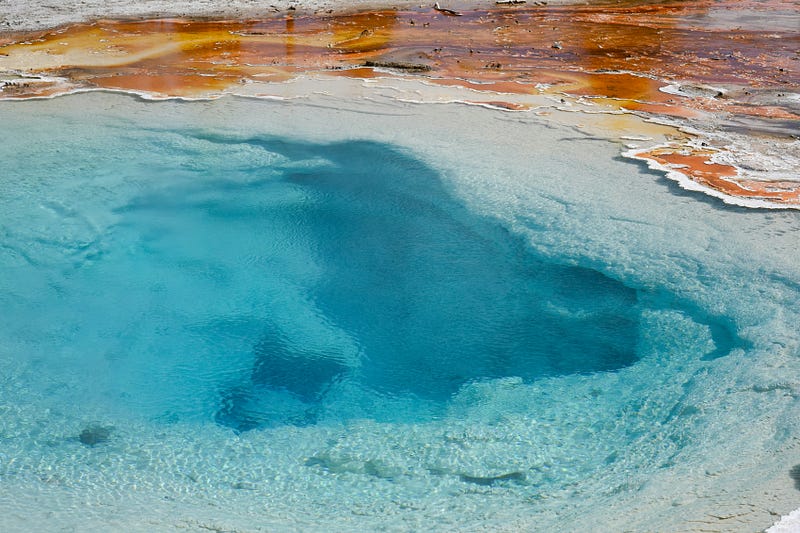 Aerial view of Yellowstone National Park's caldera