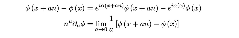 Derivative in vector direction representation