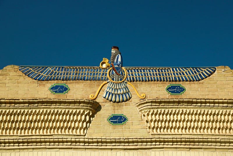 Zoroastrian fire temple symbolizing truth