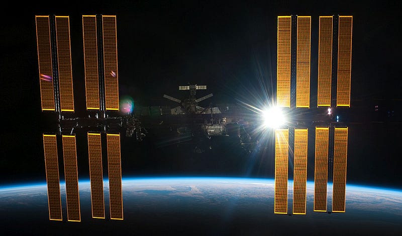 An image depicting the International Space Station in orbit.