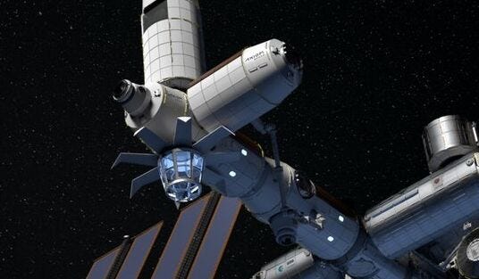 Conceptual design of Axiom Station in space.