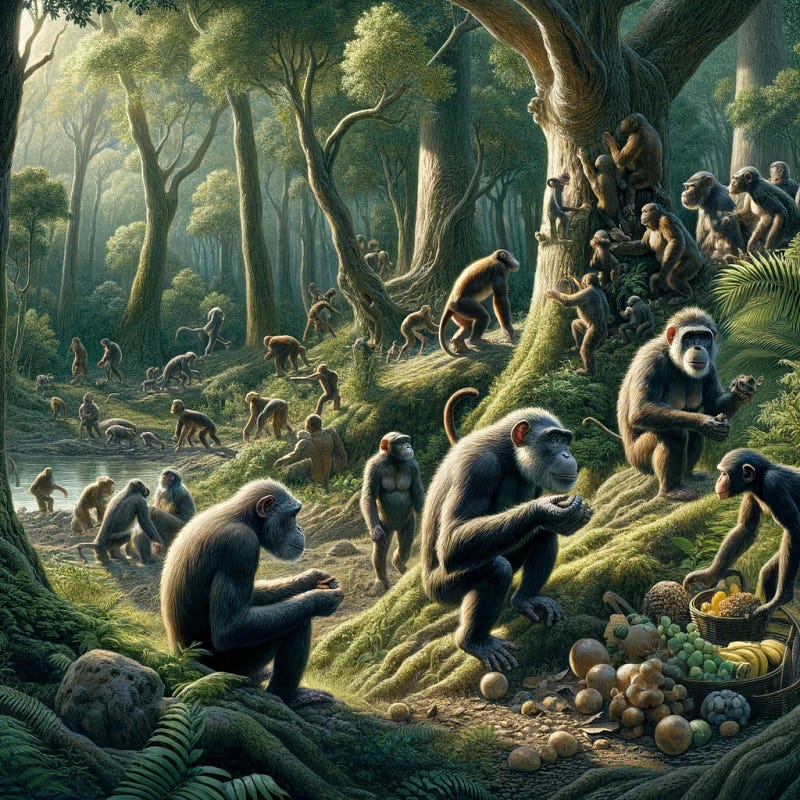 Artistic rendering of early primates