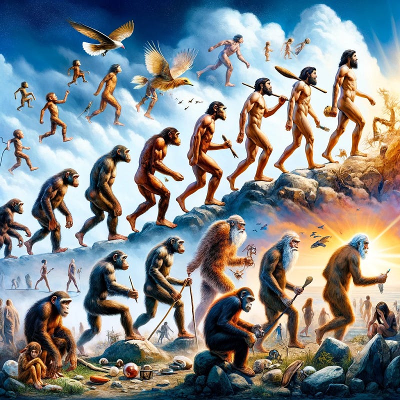 Image depicting human evolution