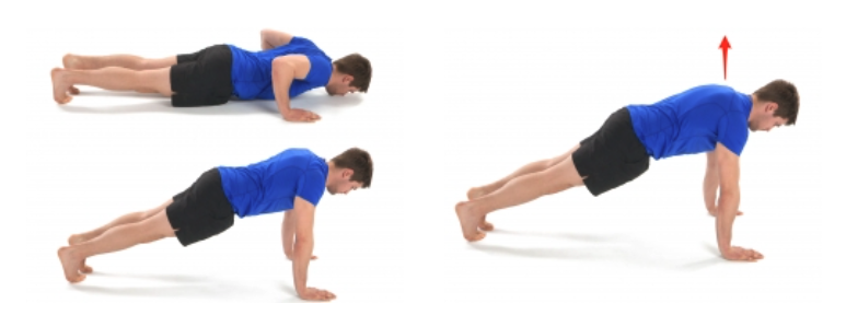 Demonstration of push-ups with protraction technique