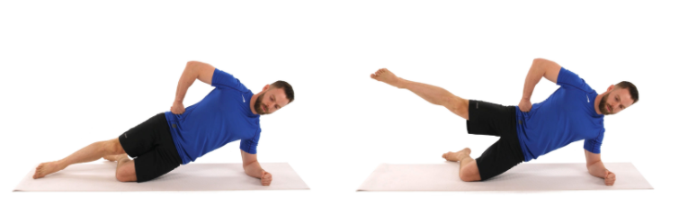 Visualization of side plank with leg abduction