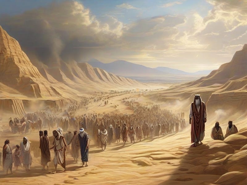 Artistic representation of the exodus