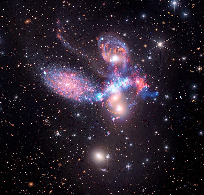 Image of Stephan's Quintet, showcasing galaxy interactions