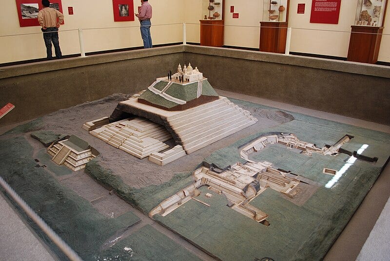 Model of Cholula Pyramid on display at a museum in Puebla, Mexico