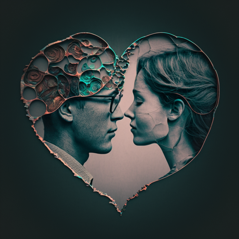 Artistic representation of love's complexities